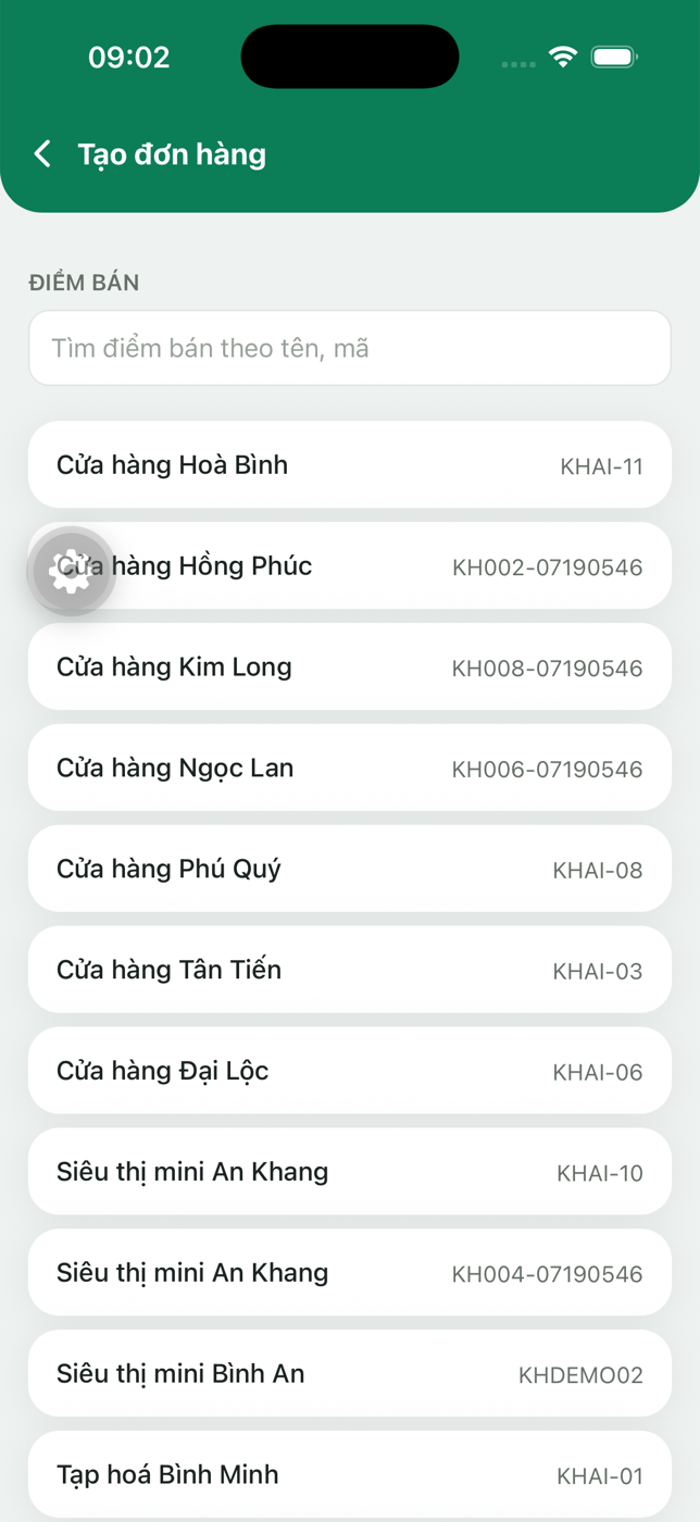 Tạo đơn hàng trên app